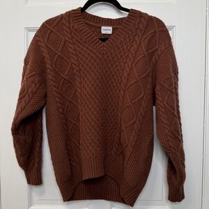 Sunday Best Aritzia Cable Knit Sweater Wool Blend Textured Pullover Size Small